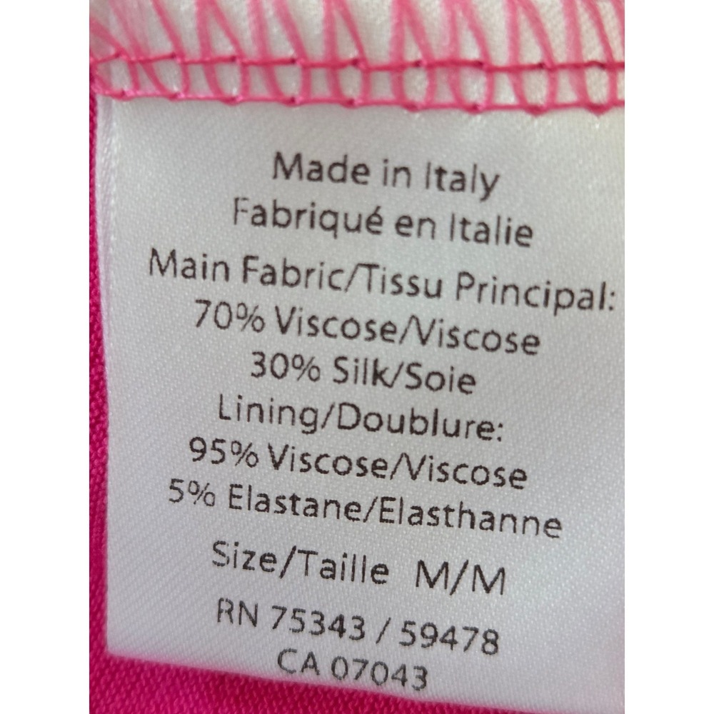 Le Ragazze Floral Silk Blend Flutter Sleeve Dress Womens M Pink Made in Italy - Picture 7 of 7